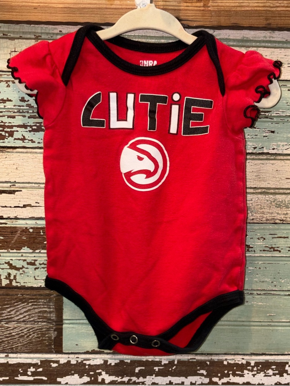 NBA Red Infant Bodysuit with Black Trim